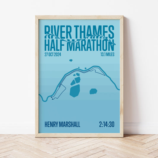 River Thames Half Marathon personalised print