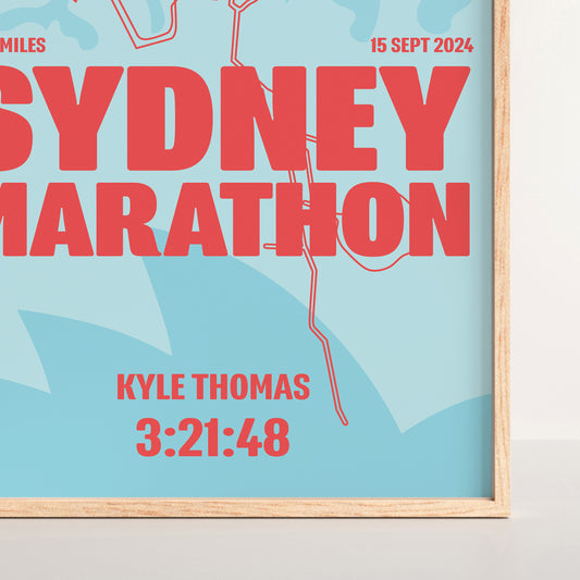 Sydney Marathon personalised print