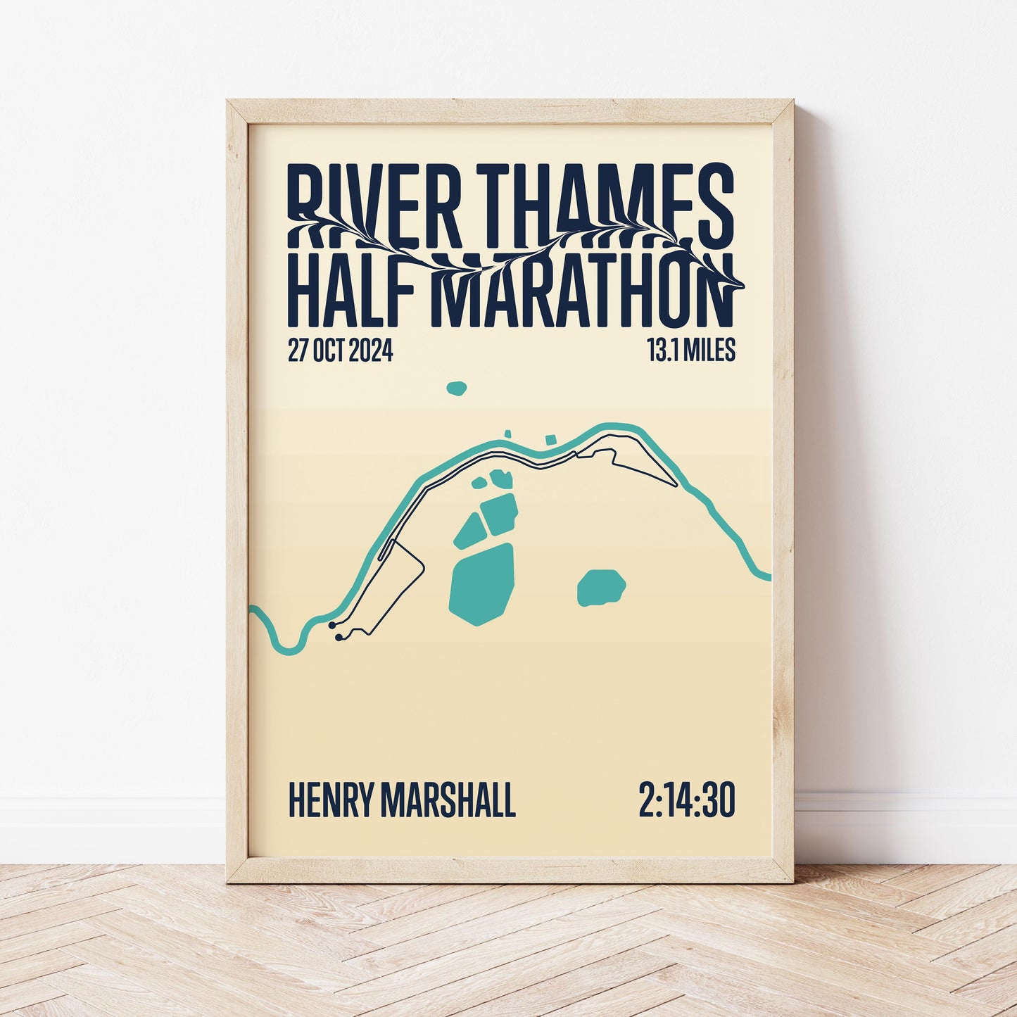 River Thames Half Marathon personalised print