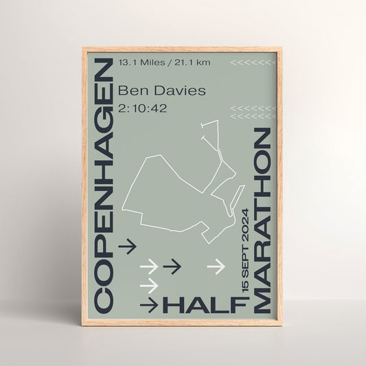 Copenhagen Half marathon personalised print