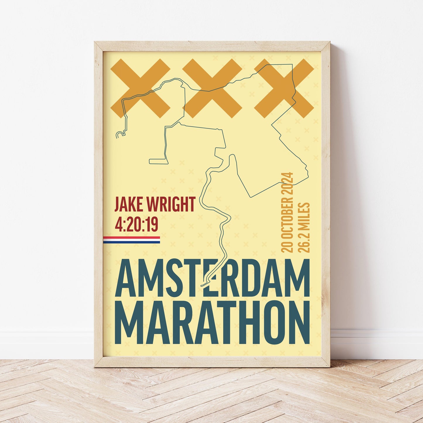 Amsterdam Marathon personalised print