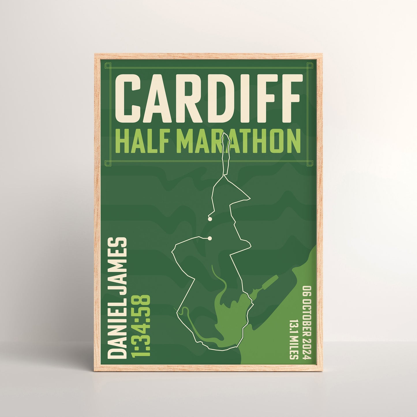 Cardiff Half Marathon personalised print