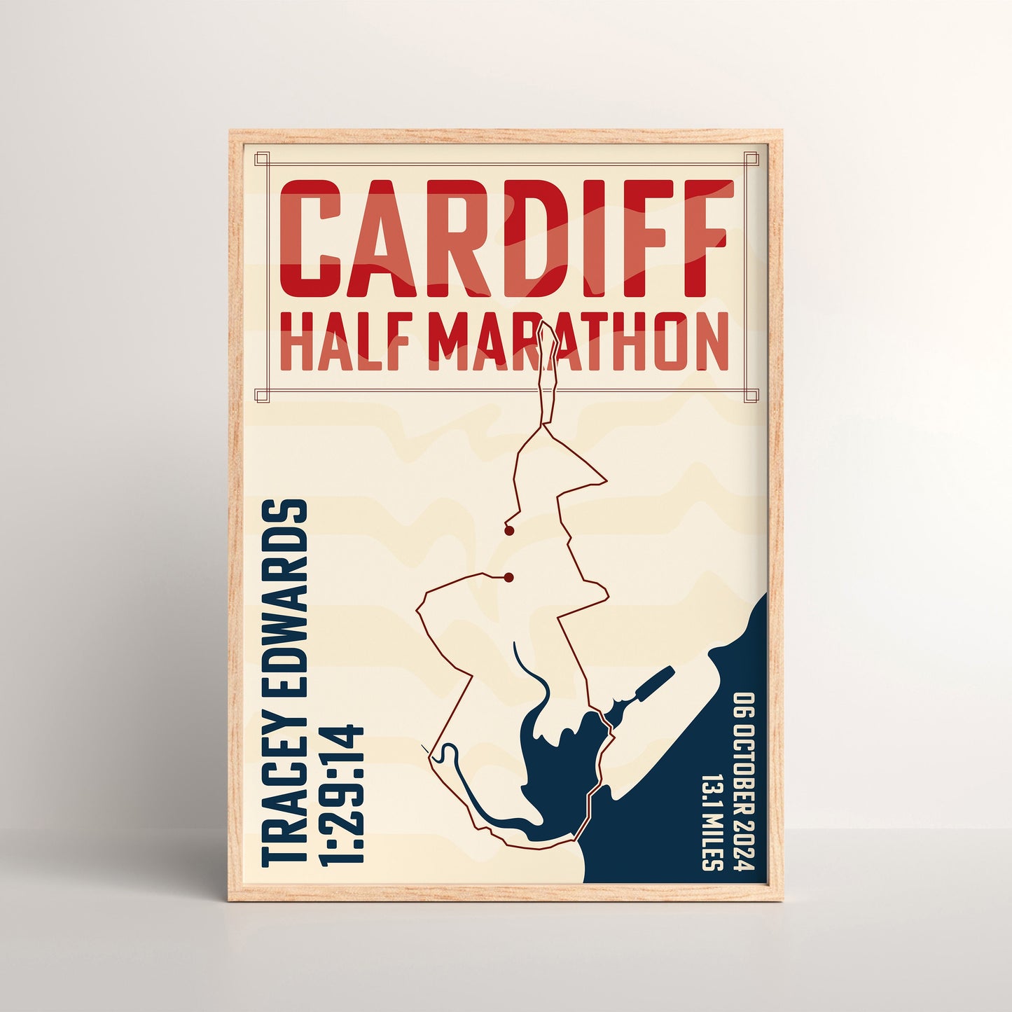 Cardiff Half Marathon personalised print