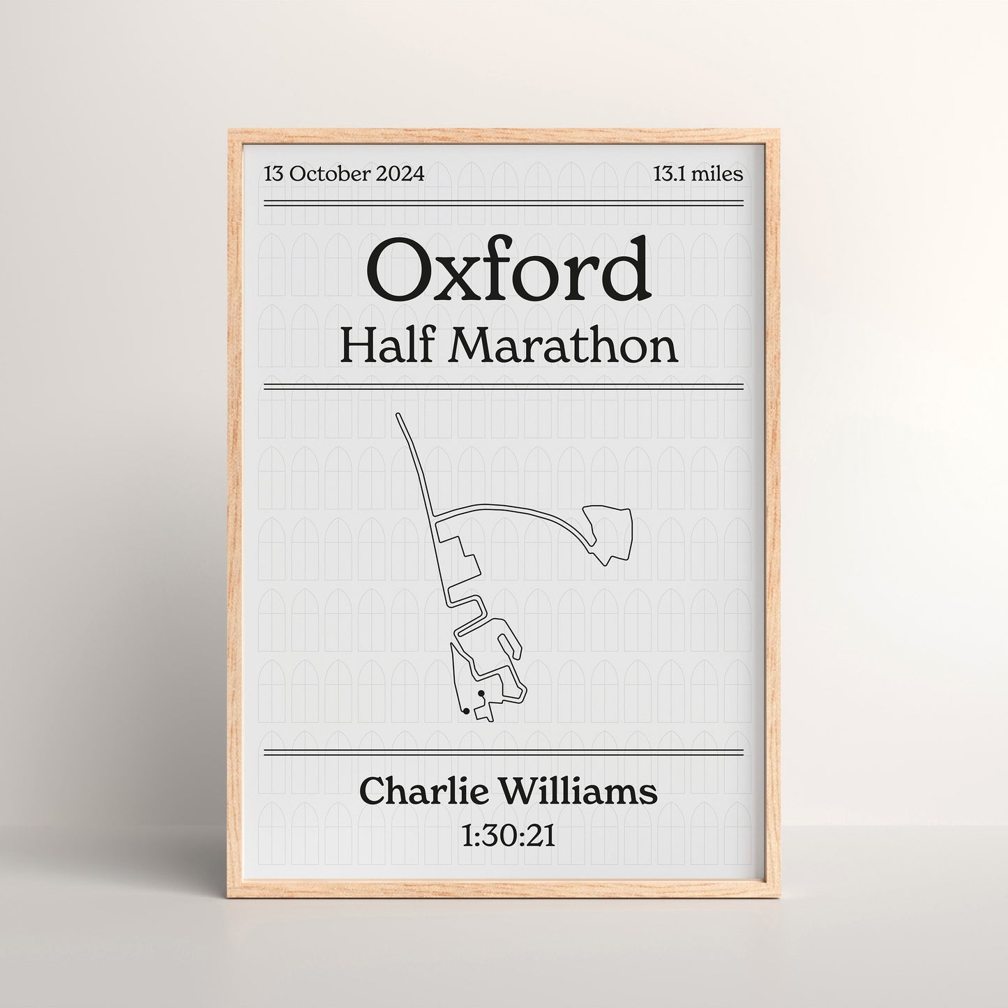 Oxford Half Marathon personalised print