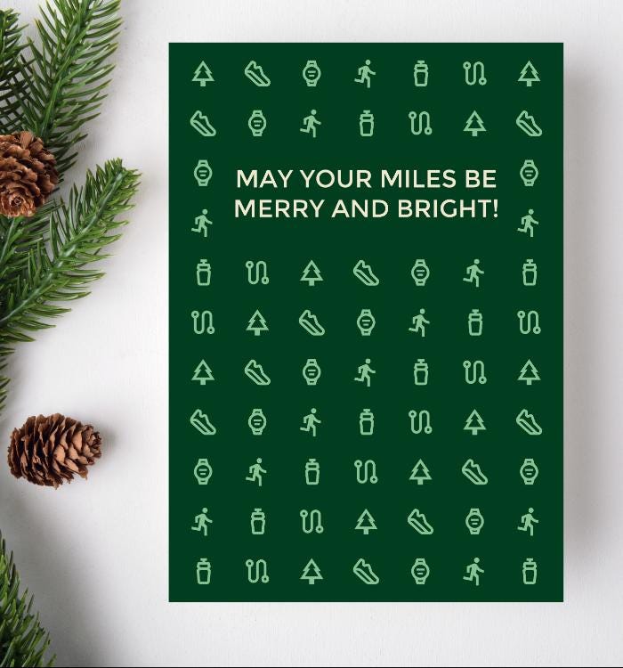 'May your miles be merry and bright!' Christmas Card