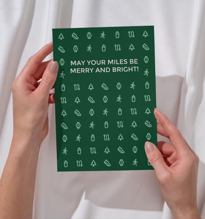 'May your miles be merry and bright!' Christmas Card