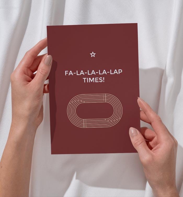 'Fa-la-la-la-lap times!' Christmas Card