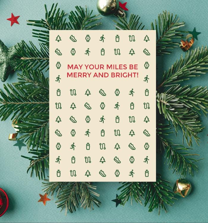 'May your miles be merry and bright!' Christmas Card